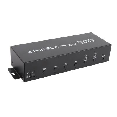 Bewinner 4 Port AV to HDMI Converter, Audio Video Switcher Selector 4:3 16:9 16:10 Supported, 1080P AV for VHS VCR DVD Player (US Plug)