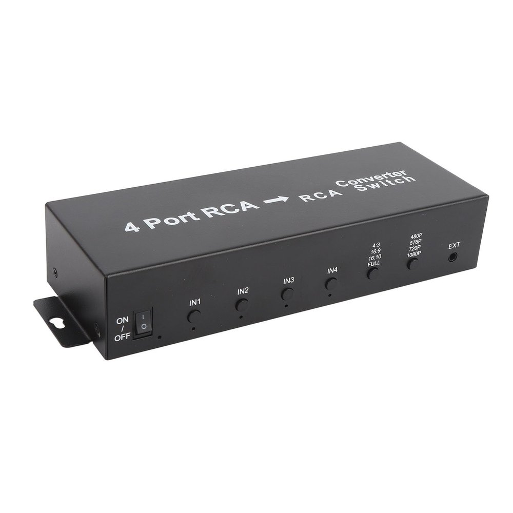 Bewinner 4 Port AV to HDMI Converter, Audio Video Switcher Selector 4:3 16:9 16:10 Supported, 1080P AV for VHS VCR DVD Player (US Plug)