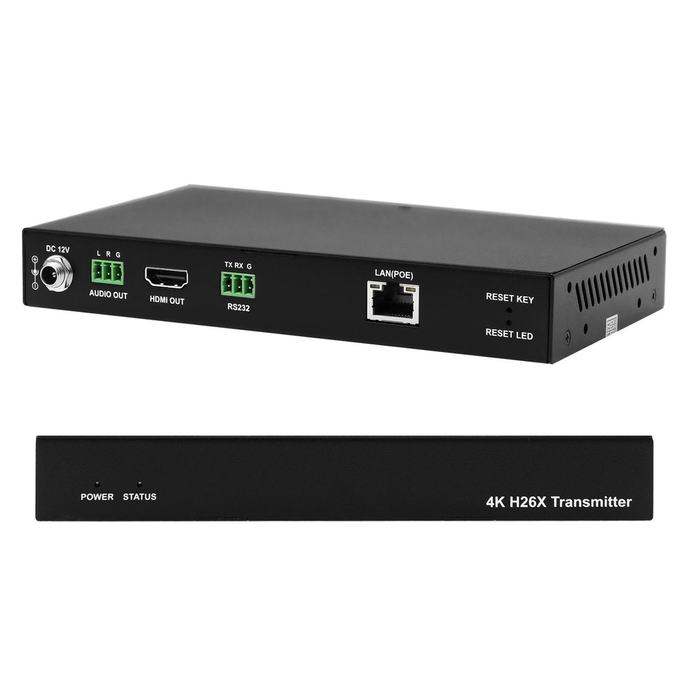 4K HDMI Extender Matrix Over IP Up to 120m 394ft, Video Wall Up to 16X16, Support Many to Many, One to Many, One to One, Plug & Play, APP Control Seamless Switching, PoE, RS232, Audio, Transmitter