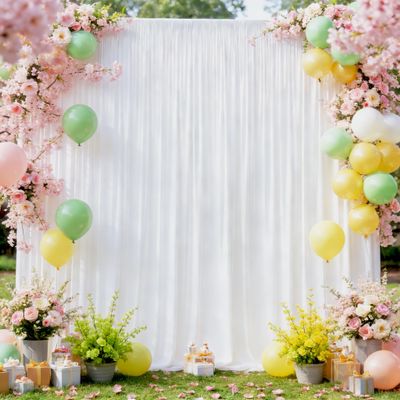 10x10ft White Backdrop Curtains for Wedding Parties Wrinkle Free White Curtains Photo Backdrop Drapes for Photography Birthday Baby Shower Soft Fabric Party Backgournd for Photoshoot 5x10ft, 2 Panels