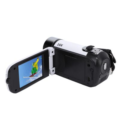 Acouto PTZ Camera Video Camera with 2.4 Inch Color Screen Fill Light 16MP 1080P 16X Digital Zoom Shake Video Recording - Camcorders (White)