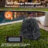STUDIOFINIX 4" Rock Speakers Outdoor Waterproof - 5.3 Bluetooth Wireless Speaker Solar Powered Max Peak 160W for Garden,Patio,Deck,Pool,Backyard (Gray 1 Pair) view 3