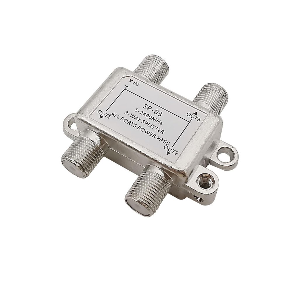 LIHUA 3 Way Splitter 1 in to 3 Out TV Signal Satellite an/Ten';na Coaxial Cable TV Distributor 5-2400MHz F-Type Female Connector SP-03