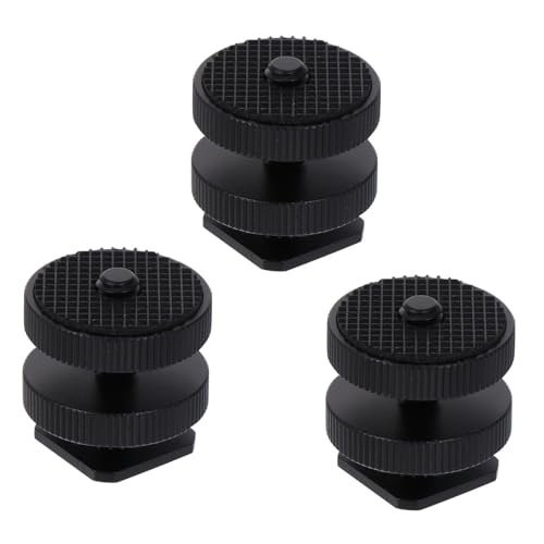 Gadpiparty 3pcs Screw Tripod Adapter Cold Shoe Mount Flash Mount for Camera Rig Easy Install Screw Accessory