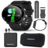 Shot Scope G6 Golf GPS Watch Bundle - Full Hole Maps, F/M/B Distances, Large Display - Includes Extra Carbon Gray Straps, PlayBetter Portable Charger, Protective Hard Case & HD Screen Protectors view 1