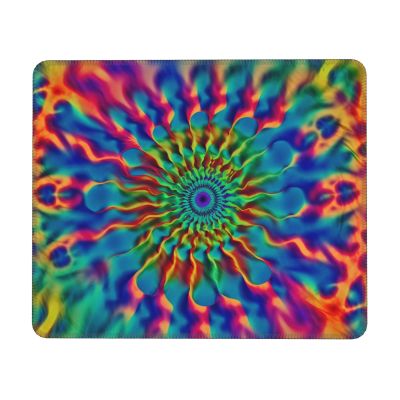 Color tie-dye Mousepad with Anti-fray Stitching, Comfortable Gaming Mousepad with Non-Slip Rubber Base, Waterproof Computer Mousemat Washable Mousepads for Laptop 10 x 12 inch