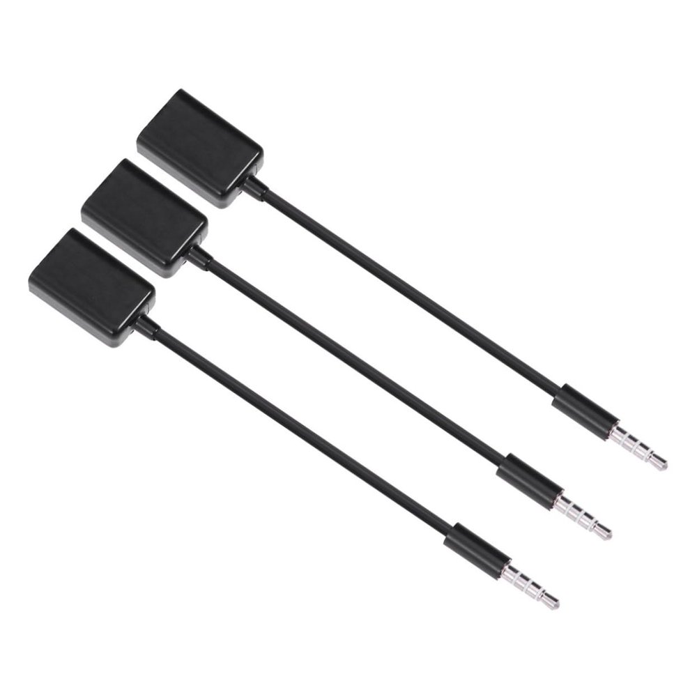 3PCS USB to 3.5MM Aux Audio Cable for 12V Vehicle MP3/CD Player Compatible Black