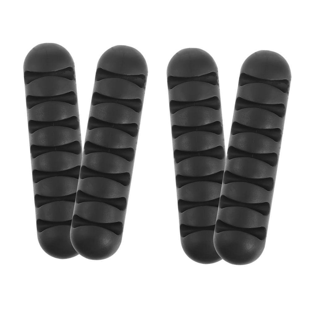 Angoily 4pcs Adhesive Cable Clips Cord Organizers for Tabletop Tidy up USB Wires for Desktop Phone and Electronics
