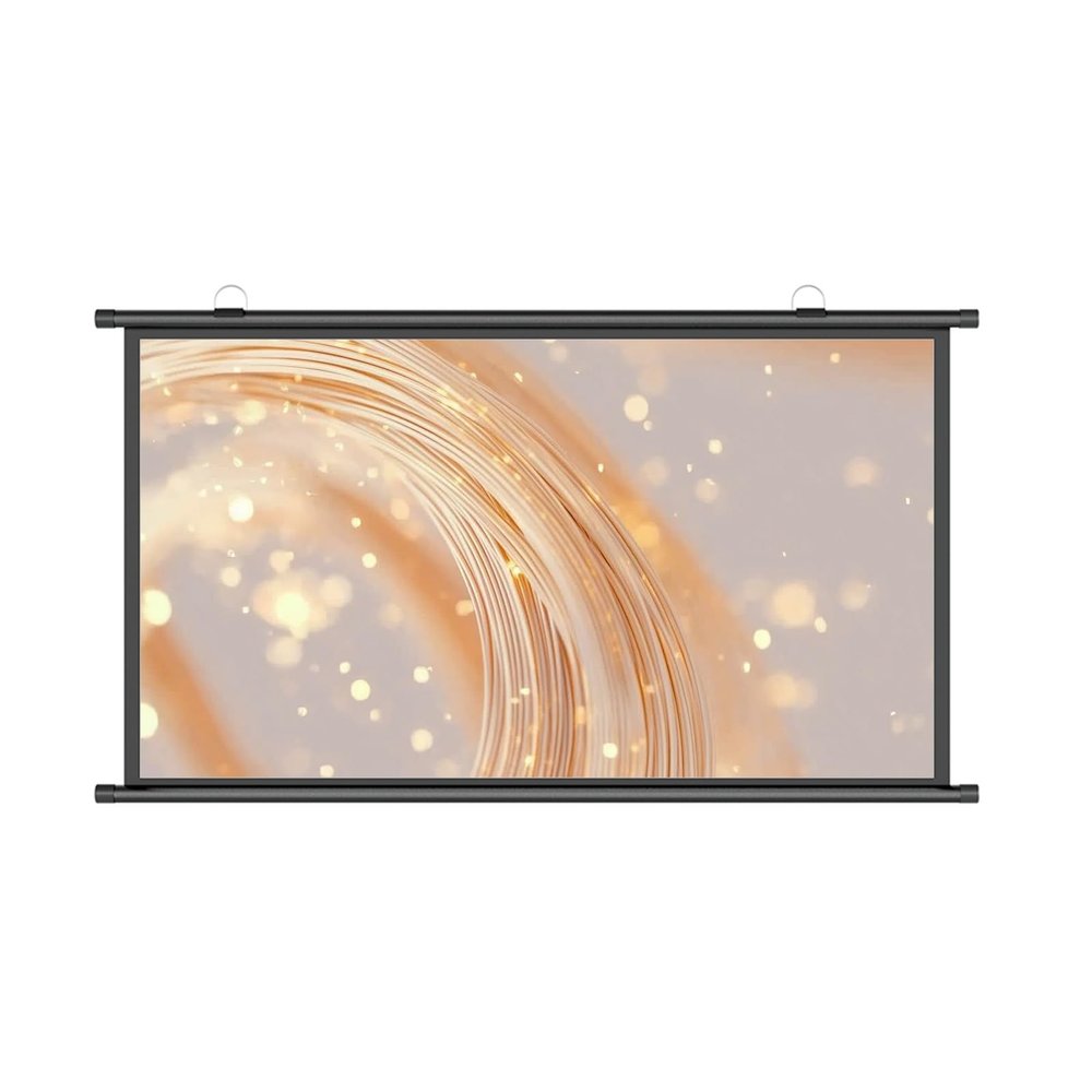 4K HD Anti-Light Movie Cloth Screen, 30"/40"/50"/60"/72" Pull-Down Projector Screen, for Indoor Outdoor, Lightweight Carry & Durable, 4:3 16:9 Format, Simple Bar Wall Mounted HD Projection Screen(Blac