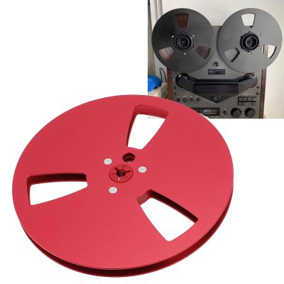 1/4 inch 7-inch Empty Tape Reel, Aluminum Alloy Universal Open Reel for ReVox, Studer, and Other Tape Machines (Red)