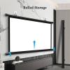 30" 40" 50" 60" 72" Projection Screen 4K HD Home Theater Projector Screen Manual Pull Down Movie Screen for Indoor Outdoor, Anti-Crease, Easy Roll Up, Home Theater Projection Screen(Black 30",4:3) view 3