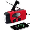 Emergency Weather Radio, Solar Hand Crank Radio AM/FM NOAA 2000mAh Red view 1