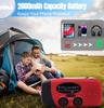 Emergency Weather Radio, Solar Hand Crank Radio AM/FM NOAA 2000mAh Red view 4