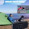 Emergency Weather Radio, Solar Hand Crank Radio AM/FM NOAA 2000mAh Black view 3