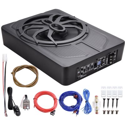 2025 10" 800W Car Component Subwoofers, Powered Truck Subwoofer with Amplifier | Ultra-Thin 10 Inch Sub with Blue LED Ambient Light for Cars & Trucks