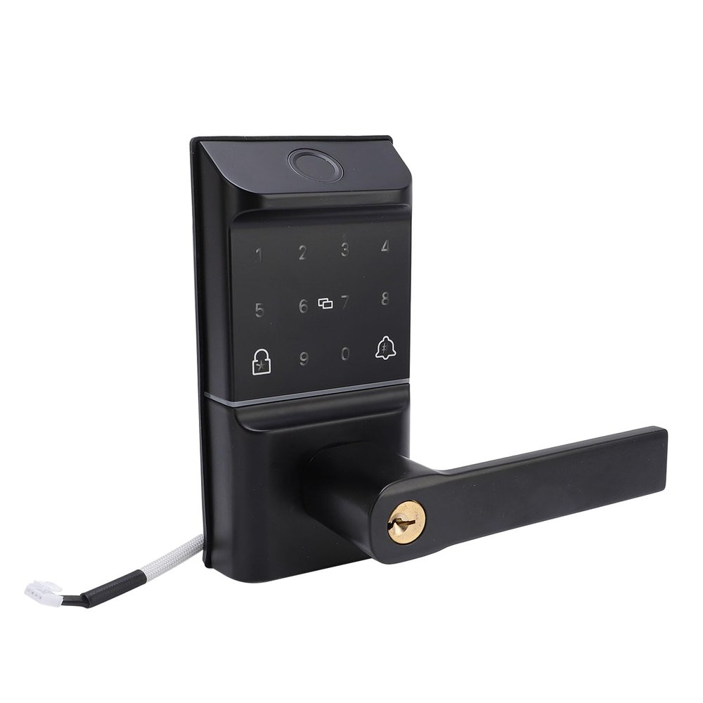 Fingerprint Door Lock and Handle, Smart Keyless 5 in 1 Door Lock with Touch Screen Keyboard, Fingerprint, Card, Key, App