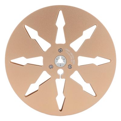 1/4 7 Inch Empty Reel Tape, 8 Holes Aluminum Alloy Open Reel Sound Tape Empty Reel for Reel to Reel for Studer, Stable and Rugged (Gold)
