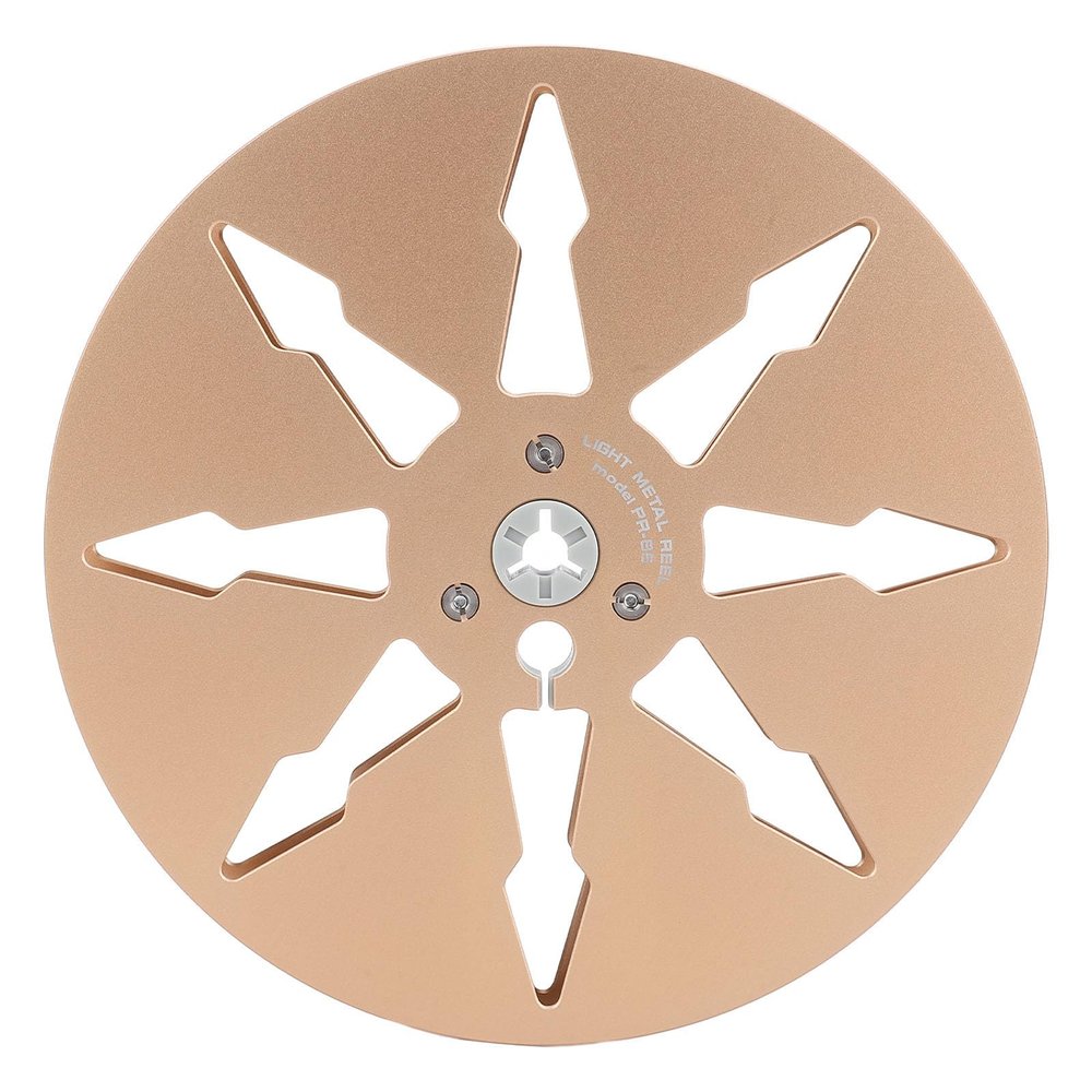 1/4 7 Inch Empty Reel Tape, 8 Holes Aluminum Alloy Open Reel Sound Tape Empty Reel for Reel to Reel for Studer, Stable and Rugged (Gold)