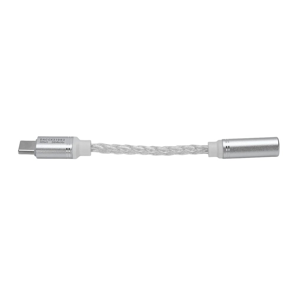 Vvikizy USB C to 3.5mm Headphone Adapter Silver Plated Copper 384KHZ 32 Bit USB C to 3.5mm Sound Dongle Cable Cord for S24 S23 S22
