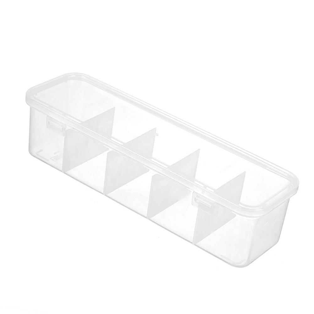 Cable Storage Box, Clear Cable Box Desktop Cord Storage Organizer Cable Tidy Management Box with 5 Compartments Cable Storage Box for Office Travel Home