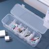 Cable Storage Box, Clear Cable Box Desktop Cord Storage Organizer Cable Tidy Management Box with 5 Compartments Cable Storage Box for Office Travel Home view 4