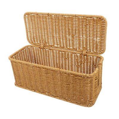 MAGICLULU Cord Organizer Storage Box Elegant Faux Rattan Design for Prevention for Power Cords and Data Lines Easy Installation for Use Versatile