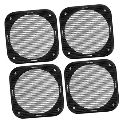 BUGUUYO 4pcs Audiosquare Square Speaker Grill Covers Black Decorative Mesh Frame for Car Audio Dust Guard and Enhanced Sound Clarity