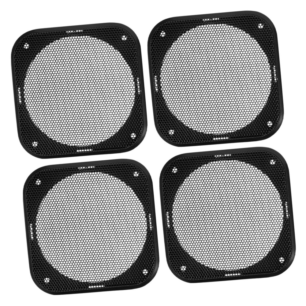BUGUUYO 4pcs Audiosquare Square Speaker Grill Covers Black Decorative Mesh Frame for Car Audio Dust Guard and Enhanced Sound Clarity