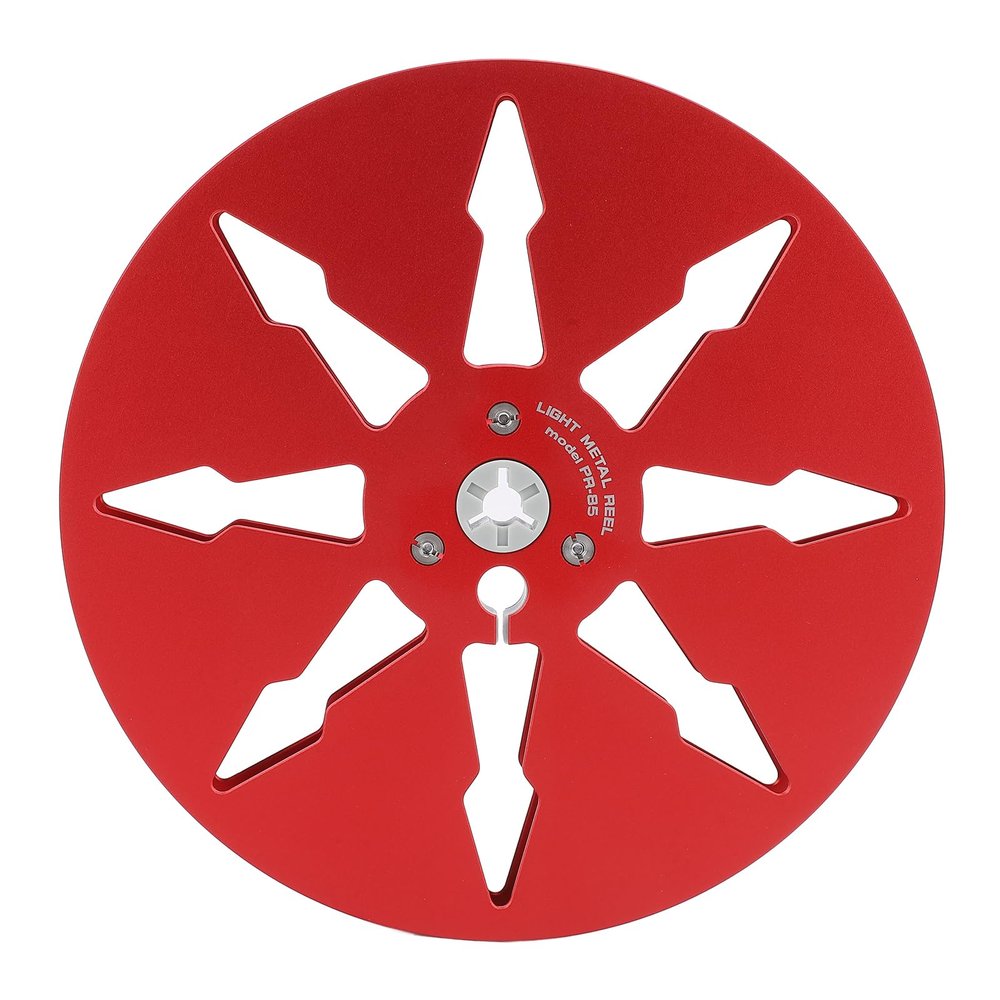 1/4 7 Inch Sound Tape Empty Reel, Aluminum Open Reel Sound Tape Empty Reel with 8 Hole for Studer Reel to Reel Tape Players, No Drilling Required (Red)