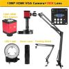 1-150X C-Mount Zoom Lens Digital Microscope 13MP VGA HDMI Video Electronic Camera-Microscope Metal Bracket Soldering Microscopio(13MP VGA HDMI Set,AU Plug) view 2