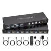 L6AS0F7 8K HDMI KVM Switch 1 Monitors 4 Computers 4K 144Hz 4x1 USB 3.0 KVM Switch for 4 PC Share Keyboard Mouse(UK Power Plug) view 1