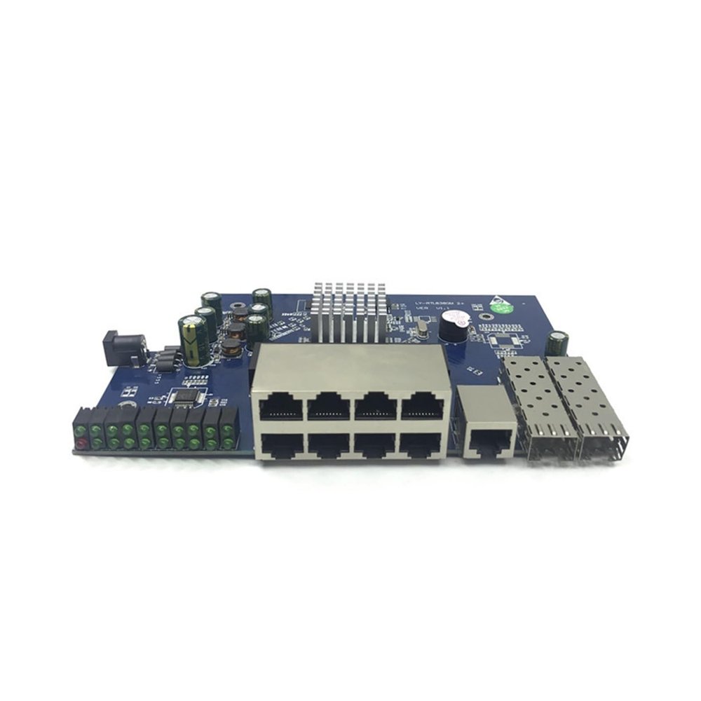 ZOZ03Y0 IP Management 8-Port 10/100/1000Mbps PoE Ethernet Switch Module Managed Switch Module with 2 Gigabit SFP Slots gigabit Switch