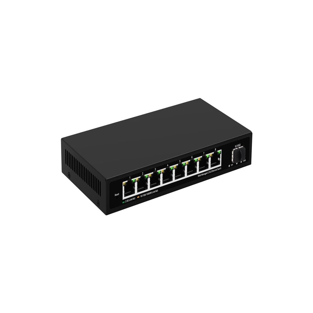 ZOZ03Y0 2.5GbE Managed Switch 8 Port 2.5GBASE-T Network Switcher 10G SFP+ Slot Uplink Web Management QOS VLAN LACP Fanless