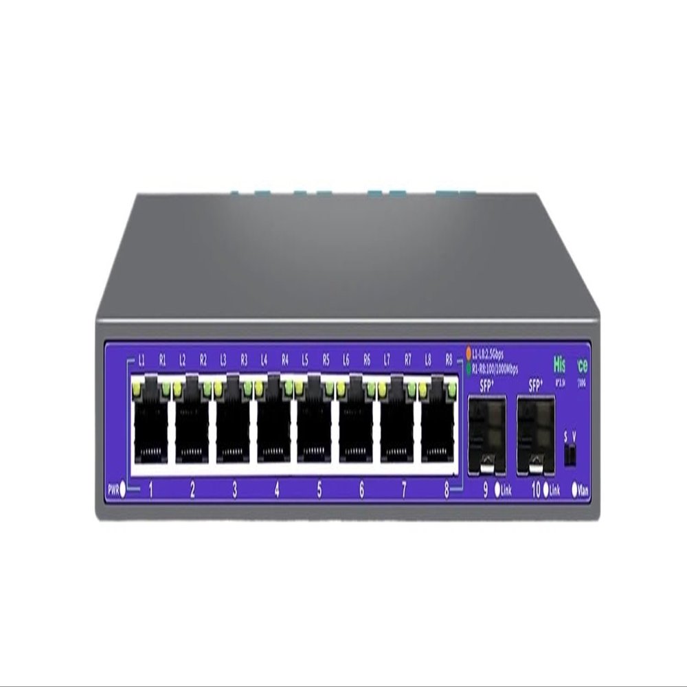 ZOZ03Y0 2.5G None-POE Network Switch 5 8 Port Ethernet Switch with 2 * 10G SFP+ for IP Camera/NVR(K0802WS US Plug)