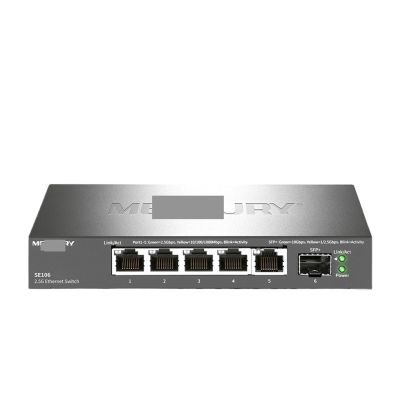 P98LJZQ 2.5G Network Switch 5 Port 2500Mbps Ethernet Switch with 10G SFP+ Unmanaged Home Lab Setup Small Hub Internet Splitter(EU Adapter)