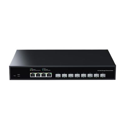D3LX0Z1 12 Port 10G Web Managed Switch 10Gb Network Switch Networking Hub Internet Splitter with VLAN/LACP/SNMP/DHCP Client