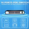 ZOZ03Y0 1000M GIGABIT POE Switch 16 Ports PoE 48V 15W 30W 802.3af 802.3at Ethernet hub Splitter Active Ethernet for CCTV Camera(EU Plug) view 4