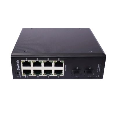ZOZ03Y0 S Managed 6/10 Port Full Gigabit Industrial Ethernet Data Transfer Switch Gigabit L2- Managed Industrial Switch Support RSTP(JT-GY3208S-GFM)