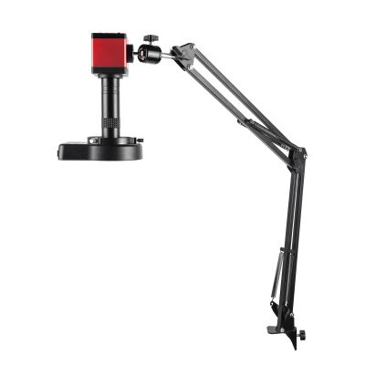 1-150X C-Mount Zoom Lens Digital Microscope 13MP VGA HDMI Video Electronic Camera-Microscope Metal Bracket Soldering Microscopio(4K 48MP Type C HDMI,AU Plug)