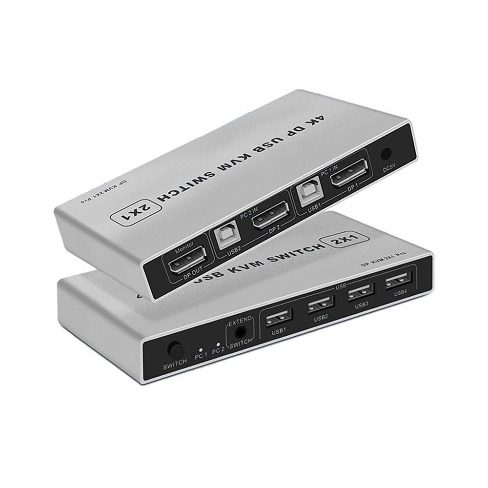 L6AS0F7 Dual-Port 2 Port Displayport KVM Switch 8K@60Hz USB DP Switch KVM DP Switcher USB KVM 4K@144hz Support Mouse&Keyboad Share(4K 60Hz,AU Power)