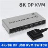 L6AS0F7 Dual-Port 2 Port Displayport KVM Switch 8K@60Hz USB DP Switch KVM DP Switcher USB KVM 4K@144hz Support Mouse&Keyboad Share(4K 60Hz,AU Power) view 3