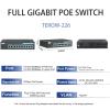 ZOZ03Y0 POE Switch 4/8/16 Ports 100/1000 Mbps Gigabit Network Ethernet 802.3 AF/at VLAN RJ45 Switch for IP Camera/Wireless AP/NRV(Yellow) view 2