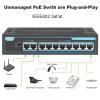 ZOZ03Y0 POE Switch 4/8/16 Ports 100/1000 Mbps Gigabit Network Ethernet 802.3 AF/at VLAN RJ45 Switch for IP Camera/Wireless AP/NRV(Yellow) view 3
