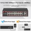 ZOZ03Y0 POE Gigabit Switch 18 Ports 100Mbps POE+1000Mbps Uplink Ethernet Switch 802.3 af/at Network Switch for IP Camera/Wireless AP/NRV(Switch with AU Plug) view 3