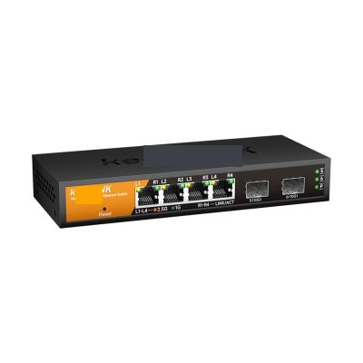 ZOZ03Y0 6-Port Multi-Gigabit Managed Switch with 4-2.5Gb RJ45 and 2-10G SFP+(Switch with EU Plug)
