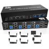 Y0S3QZ1 8K USB3.0 Displayport KVM Switch 3 Monitors 4 Computer, DP1.4 Triple Monitor Keyboard Switcher with Audio Microphone for 4PC(with EU Plug) view 2