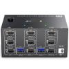 D3LX0Z1 8K@60Hz HDMI KVM Switch 3 Monitors 2/3 Computers Displayport USB 3.0 KVM for 2/3 Computers Share Triple Monitor and 4 USB Ports(EU Power Adapter,203DH) view 3