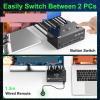 D3LX0Z1 8K@60Hz HDMI KVM Switch 3 Monitors 2/3 Computers Displayport USB 3.0 KVM for 2/3 Computers Share Triple Monitor and 4 USB Ports(EU Power Adapter,203DH) view 4