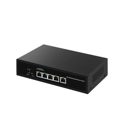 ZOZ03Y0 5 Port 10Gb Web Managed Network Switch 10000Mbps 10G Smart Easy Managed Home Lab Ethernet Switch LACP/VLAN/DHCP Client(UK Adapter)