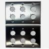 (2) Two Triple Gang Wall Plate for Six XLR Male/Female "D" Stainless Steel view 1